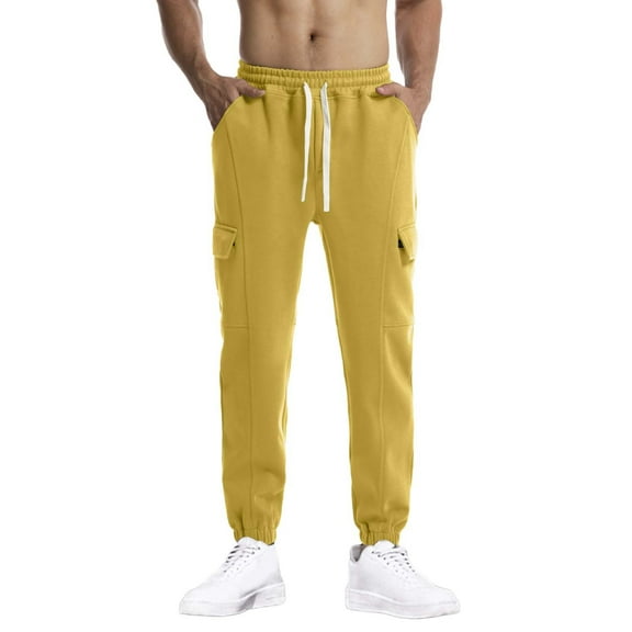 FAIWAD Men's Elastic Waist Sweatpants Drawstring Classic Straight Casual Sweatpants with Pockets