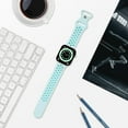 thumbnail image 3 of WFEAGL Sport Apple Watch Band Soft silicone Breathable Band 42mm 44mm 45mm Light Blue Cyan, 3 of 6
