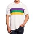 thumbnail image 2 of Mens Golf Shirts Striped Carnival Polo Shirt Short Sleeve Button Down Parade Party Top, 2 of 5