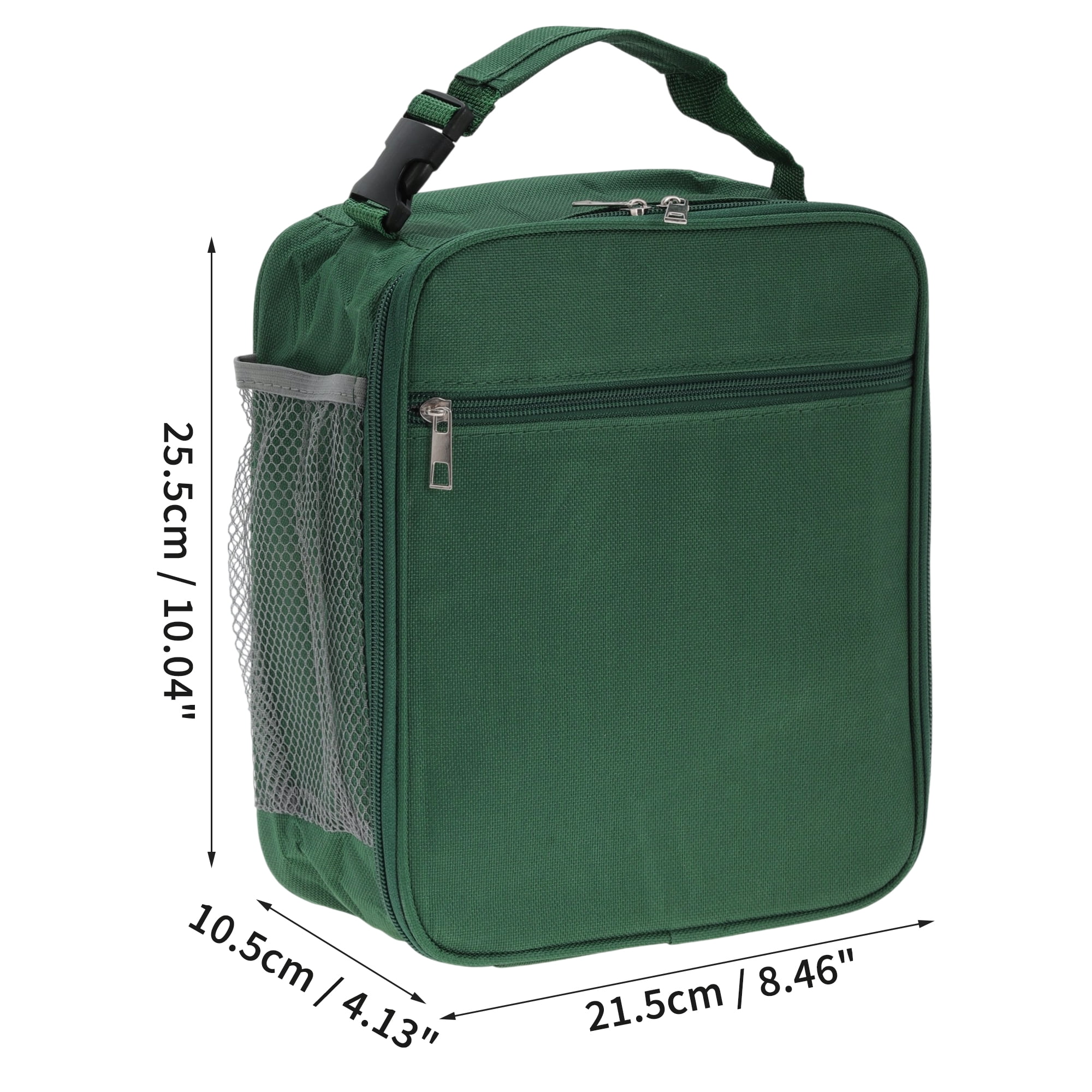 Unique Bargains Reusable Insulated Lunch Box Tote for Work Deep Green 195 oz