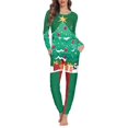 thumbnail image 2 of Conjunto de pijama elegante con estampado navideño para mujer, ropa de dormir femenina de manga larga, Jersey cómodo, ropa de estar por casa, Otoño e Invierno, 2 of 4
