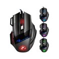 thumbnail image 1 of YOPTOP X7 Souris de Jeu Filaire Rétroéclairée Ergonomique avec 7 Modes de Lumière Respirante Colorée et Quatre Vitesses Réglables DPI pour Joueurs Windows PC (Noir), 1 of 7