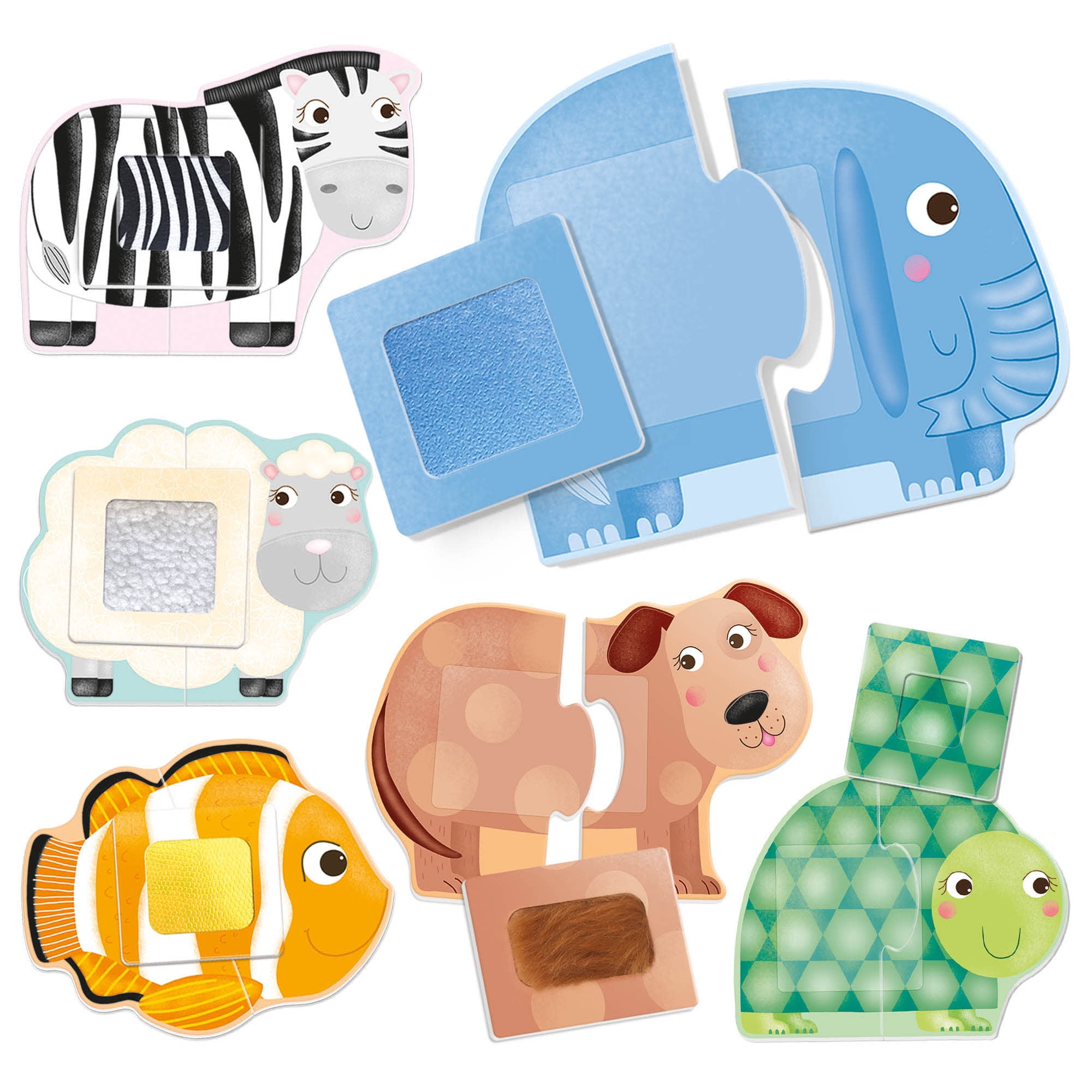 Headu: Montessori Tactile Animals - Mini Puzzles & Texture Tile Matching Game, Sensory Play, Color-Shape-Pattern Recognition Development, Toddlers 1-4