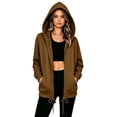 thumbnail image 4 of Enjoytime Full Zip Up Hoodie Women Drawstring Long Sleeve Hooded Jacket Fall Winter Fashion Casual Sweatshirt with Pockets, 4 of 8
