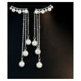 thumbnail image 4 of Besufy Earrings Environmental Friendly Elegant Long Style Women Tassel Faux Pearls Earrings for Wedding, 4 of 6