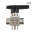 thumbnail image 2 of 3 Way Ball Valve 304 Stainless Steel Bspp Female Thread Valve For Water, 2 of 9