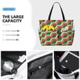 thumbnail image 3 of Kdxio Geometric Watermelon for Beach Bag for Women Large Beach Tote Bag Waterproof Sandproof Swim Bag with Zipper Pockets Beach Vacation Travel, 3 of 7