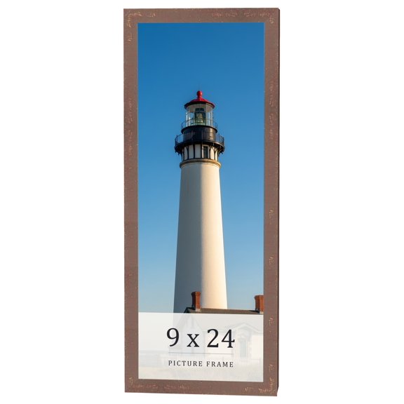 9x24 Distressed Brown Real Wood Picture Frame Width 1.25 inches | Interior Frame Depth 0.5 inches |