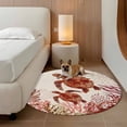 thumbnail image 2 of Ocean Red Turtles Round Area Rug 7Ft Washable Circle Rugs for Dorm Laundry Room, Coastal Coral Vintage Seagrass Flowers Non-Slip Carpet Floor Mats Indoor Outdoor Carpet Runner Aesthetic Home Decor, 2 of 8