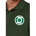 thumbnail image 5 of Green Lantern Core White Logo Cotton Polo Shirt, Hunter Green, Medium, 5 of 6
