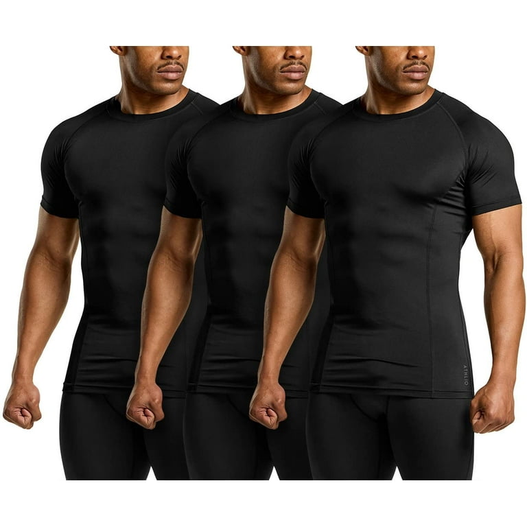  ATHLIO Men's Cool Dry Short Sleeve Compression Shirts