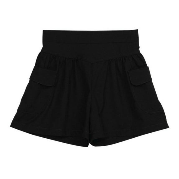 Sngxgn Womens Drawstring Shorts Summer Elastic Waist Casual Lightweight with Pockets(Black,XXXXL)