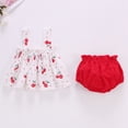 thumbnail image 2 of mgoYE Baby Girl Clothes 12 Months Baby Girl Summer Clothes Cute Dress Smocked Sleeveless Tops Shorts Outfits Toddler Bloomers Princess Outfit Set|Red 6-9 Months, 2 of 5