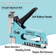 thumbnail image 2 of SHALL Staple Gun Heavy Duty, 3-in-1 Upholstery Staple Gun Kit with 3000 Staples, Staple Remover, Manual Brad Nailer with Specific Staples Outlet Position Indicator Blue, 2 of 8