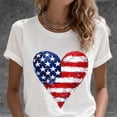 thumbnail image 3 of Camiseta de Manga Corta de la Mujer de la Moda Casual Cómoda Impresión de Manga Corta con Cuello en V, 3 of 5