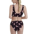 thumbnail image 3 of Picia Poodle Dog Women's High Waisted Bikini Scoop Neck Swimsuit Two Pieces Bathing Suit-Medium, 3 of 8