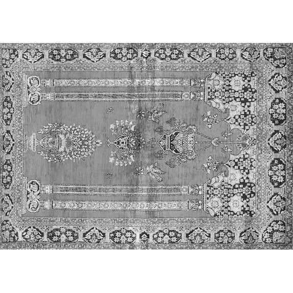 Ahgly Company Indoor Rectangle Persian Gray Traditional Area Rugs, 5' x 7'