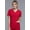 Red, variant on Cherokee iFlex Women Scrubs Top V-Neck Knit Panel CK605