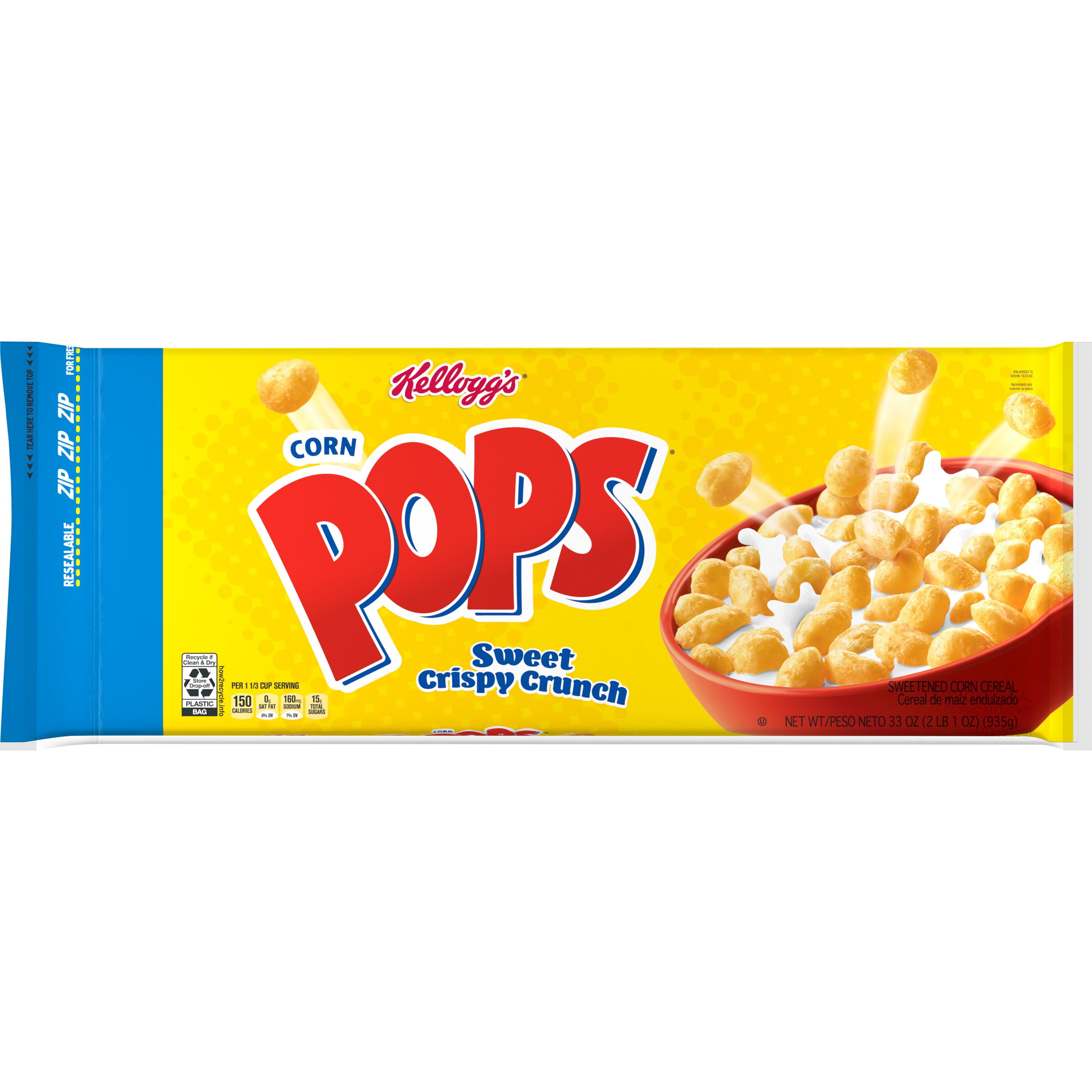 Kellogg's Corn Pops Breakfast Cereal, Original, Good Source Of 8 ...