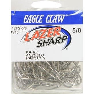 Eagle Claw Lazer Sharp Treble Hooks – 3X Strong, Size 8, Red Finish, 20 Pack (Made In USA)