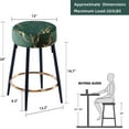 thumbnail image 3 of Duhome Velvet Counter Stools Set of 2 Backless Counter Height Bar Stools 24" Stools for Kitchen Island Upholstered, Dark Green & Gold, 3 of 8