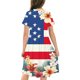 thumbnail image 4 of Odeerbi Niñas Día de La Independencia Vestido de Línea A Verano Patriótico Cuello Redondo Manga Corta Vestido Casual, 4 of 9