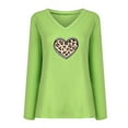 thumbnail image 3 of Haut Mode Femme Fluide Col en V Imprimé Manches Longues Acrylique Blouse Chemise (Vert, m), 3 of 3