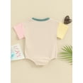 thumbnail image 5 of Gureui Boys and Girls Romper Round Neck Short Sleeve Letter Print Contrast Color Jumpsuit Infant Toddler Baby Clothes for Summer, 5 of 9