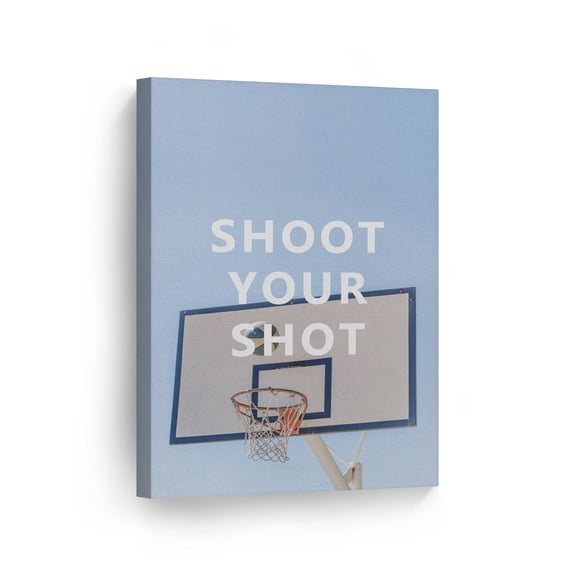 Smile Art Design Shoot Your Shot Quote Basketball Sport Motivational Canvas Wall Art Inspirational Wall Art Entrepreneur Quote Print Modern Office Living Room Decor Artwork Gift Ready to Hang 36x24