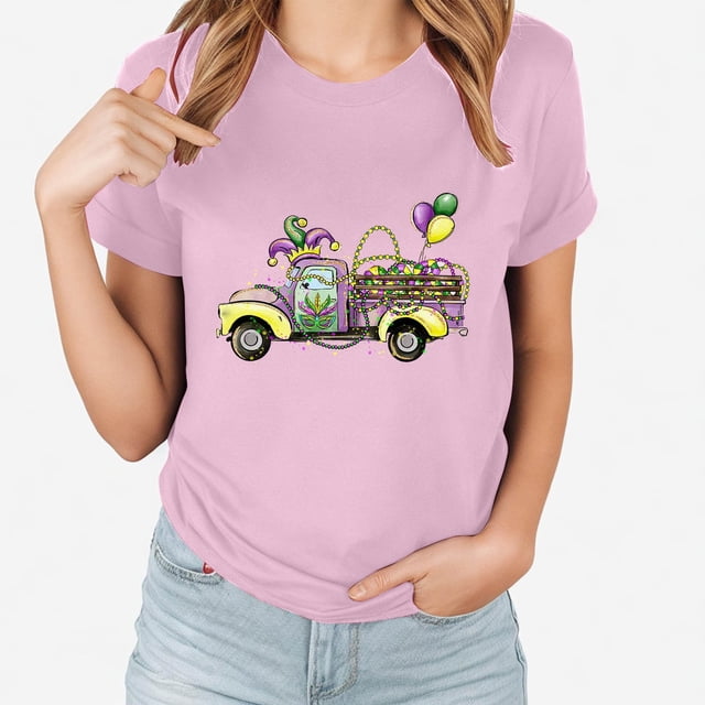 T-shirts de Mardi Gras à Paillettes pour Femmes Grande Taille, T-Shirts de Mardi Gras Femmes à Paillettes, T-Shirts de Mardi Gras Femmes T-Shirt Graphique Masque à Paillettes, T-Shirts de Carnaval à Manches Courtes Col Rond T-Shirt de Fête Hauts de Carnaval