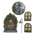 thumbnail image 4 of Ventana de puerta de hadas en miniatura Ventana y puerta de Gnomo de hadas miniatura para árboles, escultura de jardín de jardín decoración para habitación de niños, pared y Magideal Ventana de puerta de hadas en miniatura, 4 of 8