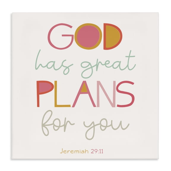 Stupell Industries Traditional God's Plans For You Canvas Art, 17 x 17, by SD Graphics Studio