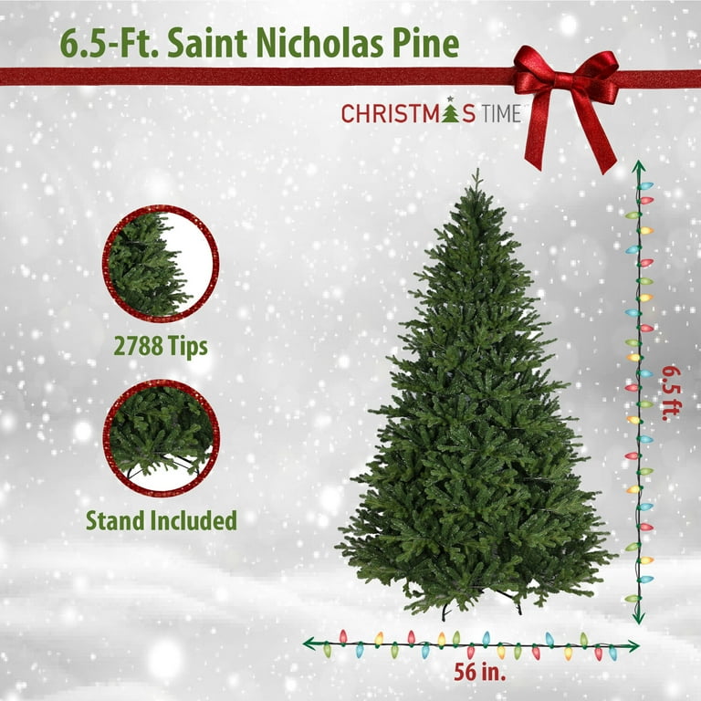 Christmas Time 6.5 Ft. Saint Nicholas Pine Christmas Tree Christmas Time 6.5 Ft. Saint Nicholas Pine Christmas Tree
