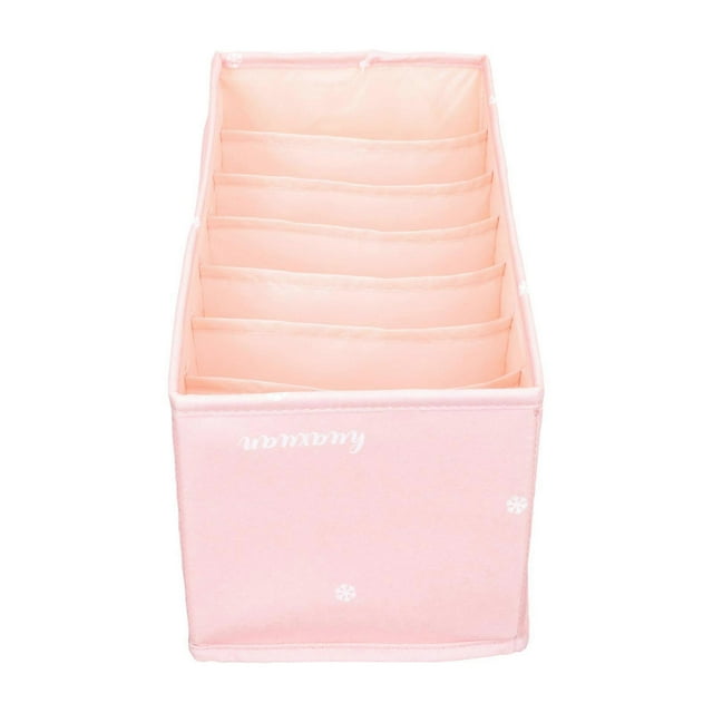 Clothing Grid Organizer Multi Grid Clothes Storage Box Travel Bedroom Organization Material Pink 35.50X19.00X8.00cm 1Set