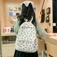 thumbnail image 4 of Resicozy Cute Coquette Bow Backpacks for Women Mochilas Casual Pattern Ribbon Print Style Backpacks Khaki, 4 of 7