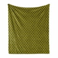 thumbnail image 1 of Rain Soft Flannel Fleece Blanket, Bumble Bee Honeycomb Concept Ogee Pattern Inspired Design of Honey Drops, Cozy Plush for Indoor and Outdoor Use, 60" x 80", Yellow Black and White, by Ambesonne, 1 of 6
