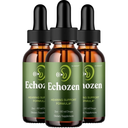 Echozen Healthy Ear Drops Support Supplement – Echo Zen Liquid Ear Ringing Relief for Hearing Support, 3 Pack, 3 Month Supply