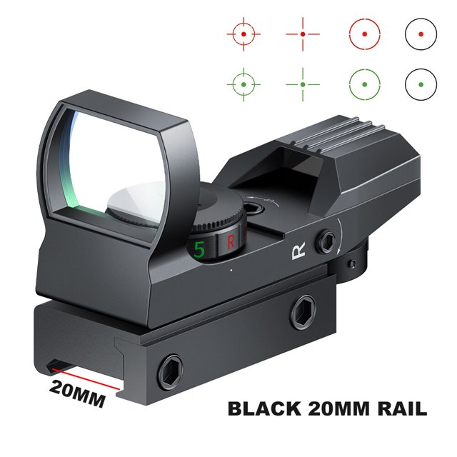Hot 20mm Rail Riflescope Caza Óptica Holográfica Punto rojo Vista Reflex 4 Retícula Alcance táctico Colimador Vista Tan Jianjun unisex