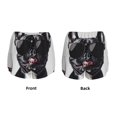 thumbnail image 3 of Balery Cool French Bulldog Wine Pantalones cortos deportivos para mujer con forro y dos bolsillos, elásticos, para entrenamiento, gimnasio, yoga-Large, 3 of 7