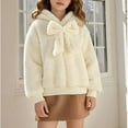 thumbnail image 2 of Kids Hoodie Long Sleeve Bow Hoodie Kids Warm Loose Pullover Sweatshirt Girls 7-8 Years, 2 of 8