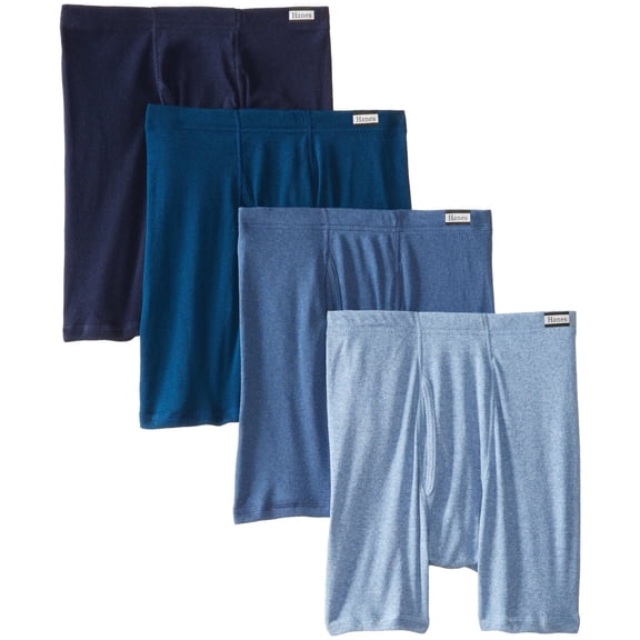 Hanes Men's 4-Pack FreshIQ Blue Label Boxer Brief with ComfortFlex Waistband, Assorted, Medium