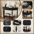 thumbnail image 6 of Atumcto Half Moon Console Table with Drawer and Shelf, Fluted Entryway Sofa Table with Roman Column Legs for Hallway and Living Room, Black, 6 of 11