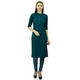 thumbnail image 2 of Phagun Kurti Tunique en Coton Col Mandarin Ethnique Décontracté, 2 of 2
