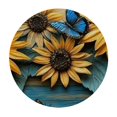 thumbnail image 4 of BCIIG Sunflowers Butterflies Round Tablecloth Stain-Resistant Washable Indoor Outdoor Restaurant Wedding Party Home Kitchen Farmhouse Dining 42"-46, 4 of 8