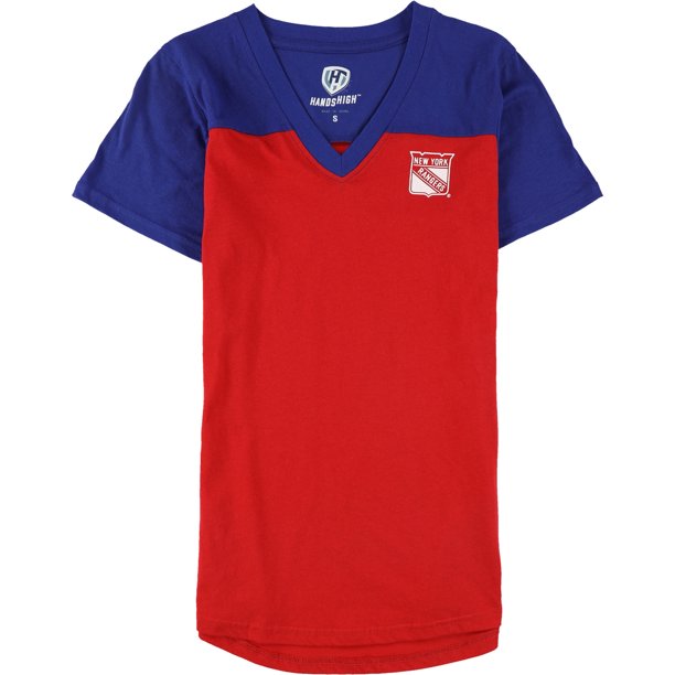Camiseta gráfica Hands High New York Rangers para mujer, roja, pequeña