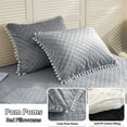 LIFEREVO Luxury Plush Duvet Set, Faux Fur, Velvet, Pom Pom Pillowcases