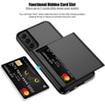 thumbnail image 2 of Samsung S22 Plus Case with Card Holder 5G 6.6 inch Slim Dual Layer Heavy Duty Protective Galaxy S22 Plus Case Hidden Card Slot Wallet Case for Samsung S22 Plus+(Black), 2 of 14