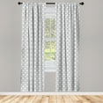 thumbnail image 4 of Ambesonne Grey Window Curtains, Royal Floral Ornaments, Each 28" W x 63" L, White Grey, 4 of 4