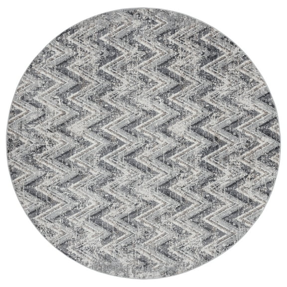 United Weavers Austin Area Rug 4540 20076 Gemology Onyx Rows Chevrons 7' 10 x 7' 10" Round