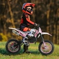 thumbnail image 3 of Seipouy 49cc 2-Stroke Kids Dirt Bike, Mini Kid Dirt Bike, Kids Motorcycle Gas Power Pocket Rocket Bike, Off Road Mini Motorcross, Children Pocket Motorbike with Front Rear Disc Brakes, 3 of 8